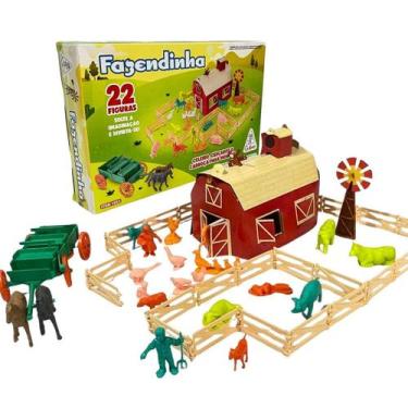 Imagem de Minha Fazenda Animais Fazendinha Celeiro Cercas e Carroça Gulliver Bri