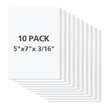 Imagem de Mat Board Center Premium White Foam Core Board - 13 x 18 cm, 3/40.6 cm de espessura - pacote com 10, sem ácido - ideal para montagem, artesanato, arte e apresentações