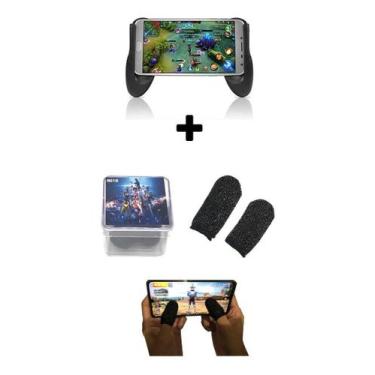 Imagem de Kit 1 Par Luva Dedo Gamer Case + 1 Gamepad Controle Celular Escolha o 