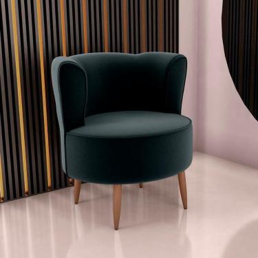 Imagem de Poltrona Decorativa Premium Redonda Savana Matrix Veludo Preto