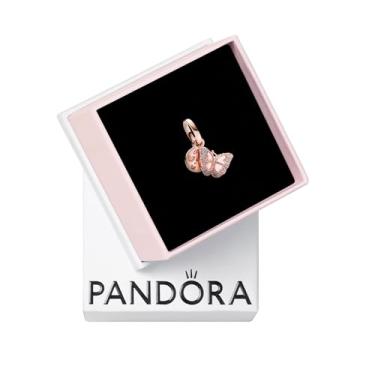 Imagem de PANDORA Pingente de borboleta rosa e citação dupla, one size (Pack of 1), Esmalte, Zircônia cúbica