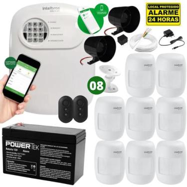 Imagem de Kit Alarme Residencial ANM 24 NET com 8 Sensores com Fio e 2 Sirenes -