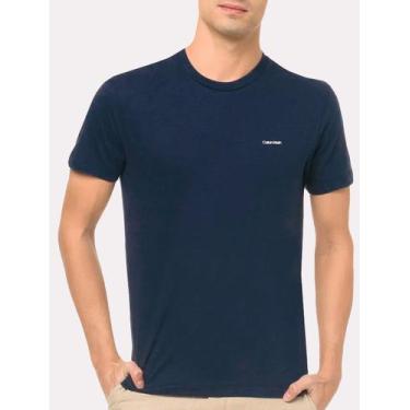Imagem de Camiseta Calvin Klein Masculina Flame New Logo Azul Marinho, L/G