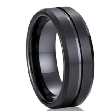 Imagem de Anel Masculino/feminino Aço Inox Preto, Durável, Moderno, (26)