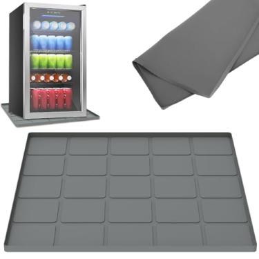 Imagem de FALESOUL Tapete de gotejamento para mini geladeira 59,9 cm x 59,9 cm Bandeja de gotejamento de mini geladeira de silicone Evite pingar de bebidas geladeiras, máquinas de lavar, secadoras, lava-louças