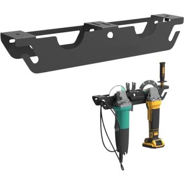 Imagem de FALESOUL 2 peças de suporte de esmerilhadeira angular, suporte de ferramentas elétricas com suporte de armazenamento de cabide de cabide, suporte de parede de garagem para cortadores, polidores