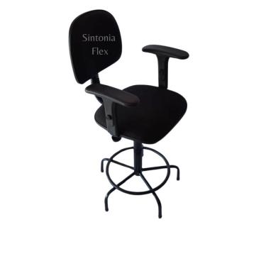 Imagem de Cadeira Secretaria Caixa Alta Braço Regulagem Altura Base