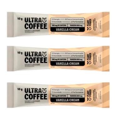Imagem de Kit 3 suplementos em pó ultra coffee vanilla cream 10g plant power