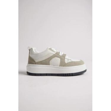 Imagem de Tênis Feminino Casual Energy Solado Alto Gelo/Branco/Prata, Gelo, Bran