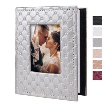 Imagem de Álbum de Fotos RECUTMS 4x6 - Cuero PU con Textura de Botón, 100 Bolsil