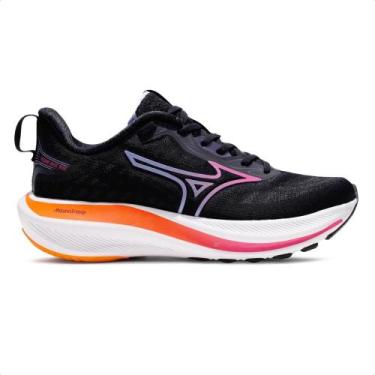 Imagem de Tênis Mizuno Base Ride Feminino, Preto, Laranja, 39