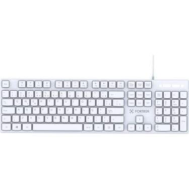 Imagem de Teclado Office Fortrek K15 Slim USB ABNT2 Branco