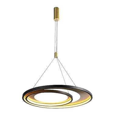 Imagem de PENDENTE LOOP PRETO E DOURADO (D)62 + 42CM (A)2,2CM 1X48W 3000K 1500LM LED