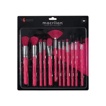 Imagem de Kit de 12 Pincéis para Maquiagem Profissional – Cerdas Macias, Design Rosa Neon – Makelovers Macrilan – Excelente Custo-Benefício
