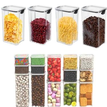 Imagem de Porta Mantimentos, Kit Completo Cozinha Potes Herméticos Empilháveis Trava Segurança Reforçada 100% Vedado(B - 4 POTES 1,6 LITROS)