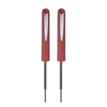 Imagem de HARFINGTON 2 chaves de fenda de bolso não magnéticas de 2,4 mm com fenda T10 Torx mini chave de fenda portátil com clipe para mecânico, eletricista, técnico, vermelho