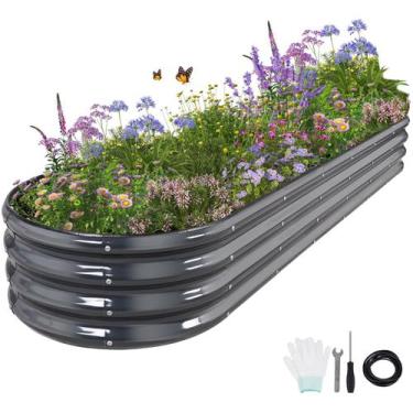 Imagem de Cama de jardim elevada galvanizada Planter Permade 244x61x30cm