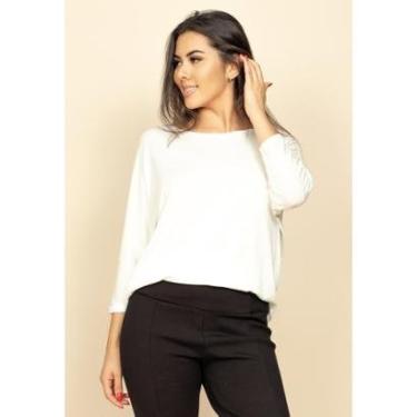 Imagem de Blusa Morcego Ampla Manga 3/4 Off White - M-Veste 42-Feminino