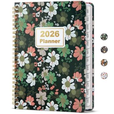 Imagem de Timart Agenda 2026, janeiro de 2026 a dezembro de 2026, agenda semanal e mensal, agenda agenda de 2026 com abas, bolso interno para mulheres, perfeita para escritório, escola, material de casa, A4