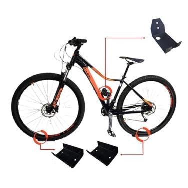 Imagem de Kit com 2 Suporte de Parede Para 2 Bicicletas UNIVERSAL PEDAL Com Furo Para Cadeado