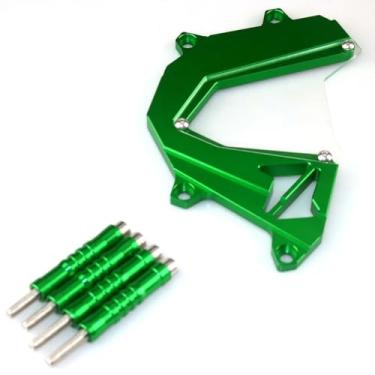 Imagem de Capa de proteção de corrente de roda dentada dianteira de alumínio CNC para motocicleta motor esquerdo para KAWASAKI Z800 2013 2014 2015 2016 (verde)
