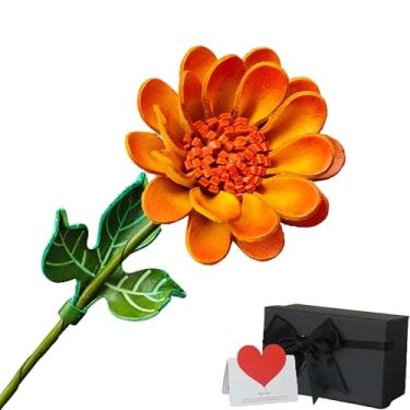 Imagem de Allenkwok Lembrança de couro margarida de 3º ano para ela, presentes de couro para aniversário de 3 anos, presentes românticos de aniversário de casamento de 3 anos