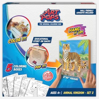 Imagem de Caixas de colorir ArtPops – Conjunto de caixas de colorir pré-impressas – Kit de arte de parede DIY para crianças – Ecológica, fácil de pendurar, sem necessidade de moldura – Pacote com 5, esquadrão