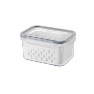 Imagem de Organizador de Alimentos com Cesto Drenante, Conjunto com 3 Potes Herméticos, Plástico Transparente com Tampa, para Cozinha e Geladeira