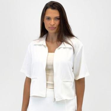 Imagem de Blusa Pacific Blue Cropped Manga Curta com Zíper Feminina-Feminino