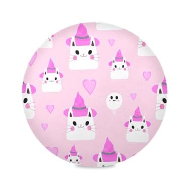 Imagem de Wassud Jogo americano Felizes com Chapéus Tapetes de Mesa Redondos para Cozinha e Jantar Tapetes Laváveis Resistentes ao Calor Decoração de Mesa 39 cm