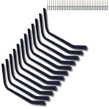 Imagem de Kit 12 Suportes De Parede Para Bicicleta Cadeira Aço Resistente Acabamento Moderno (Preto)