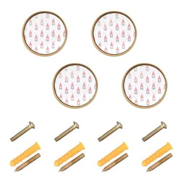 Imagem de Burbuja Puxadores de armário de cozinha Gnomos, pacote com 4, puxadores redondos de 3,5 cm, puxadores de cômoda com parafusos para armários de cozinha, quarto, armário
