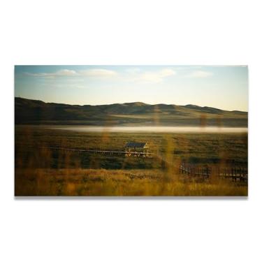 Imagem de LKXGRRSFG WallReal Foto cidade mar neve vale rio nascer do sol impressão em tela para decoração de casa 20 x 36 cm sem moldura