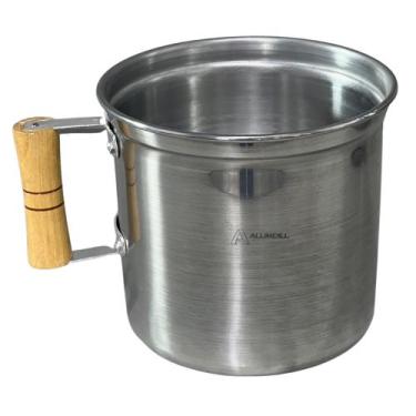 Imagem de Canecao Leiteira Fervedor Aluminio Pop N16 2 Litros Polido Cabo de Mad