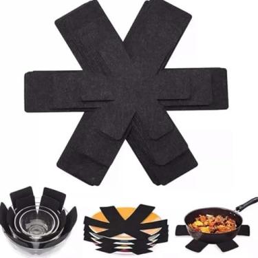 Imagem de Conjunto de 3 peças de protetores de panela não tecido, divisórias de panelas de vários tamanhos, almofadas de separação de panelas, tecido não tecido durável engrossado