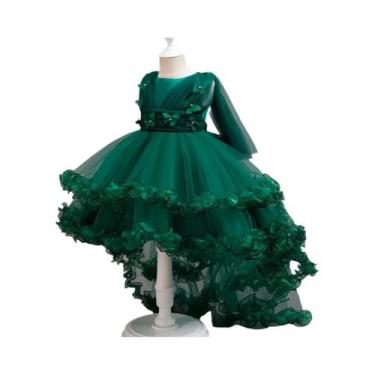 Imagem de Vestido De Princesa Para Meninas, Vestido De Dama De Honra Com Cauda D