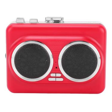 Imagem de banapoy Reprodutor de Fita Cassete, Conversor Portátil de Cassete para MP3 Com Alto-falante Embutido e Gravação Digital USB, para Fones de Ouvido, Alto-falantes de Carro Via AUX de 3,5 (Vermelho)