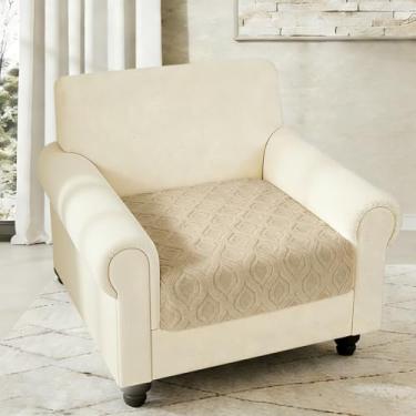 Imagem de Arfntevss Capa de sofá de pelúcia para cães, capa de sofá de pelúcia lavável e felpuda para sofá, capa antiderrapante para apoio de braço, protetor de móveis (café de pelúcia jacquard, 90 cm x 90 cm)