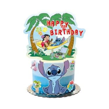 Imagem de Topo De Bolo De Aniversário Stitch Tema Disney Suprimentos Para Festa 
