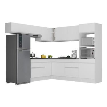 Imagem de Armário De Cozinha Completa De Canto Com Rodapé Veneza Multimóveis V21