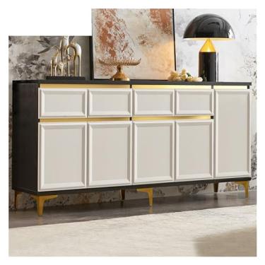 Imagem de Armário buffet aparador moderno minimalista armário de armazenamento de cozinha armário de vinho sala de estar armário lateral armário de chá armário de preparação aparador (180 * 40 * 85 cm)