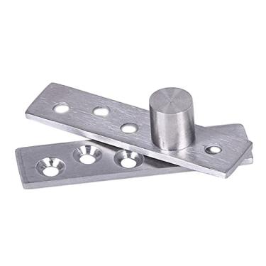 Imagem de 1 par de dobradiças pivô de armário de mudança central, dobradiças de 360 graus para porta giratória de aço inoxidável para móveis ocultos DIY (cor: 1, tamanho: 75 mm)