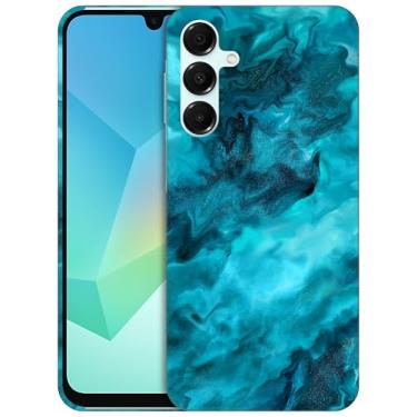 Imagem de GlamCase - Capa de suporte estampada abstrata em mármore azul-petróleo para A165G