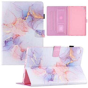 Imagem de KYJX Capa de tablet para Samsung Galaxy Tab A7 10,4 polegadas SM-T500 versão 2020, capa de couro sintético com suporte fino de seda para tablet Galaxy Tab A7 10,4 polegadas 2020 (mármore branco)