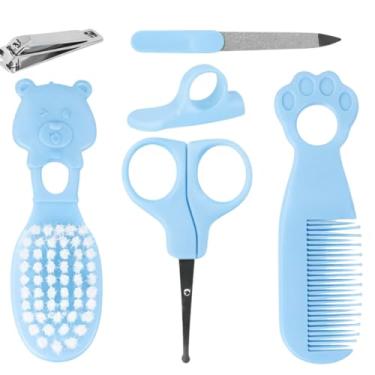 Imagem de Kit de Higiene Baby Completo (Azul) – Pente Escova Tesoura Cortador e Lixa – Cuidado Seguro para Bebê