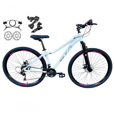 Imagem de Bicicleta Aro 29 Gta Start Feminina Câmbios Shimano Freio Hidráulico 21v Mtb Alumínio branco-cinza-rosa Tam: 15