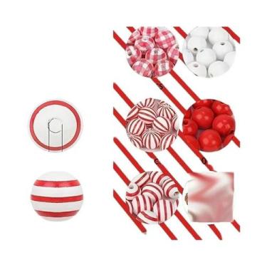 Imagem de Contas Redondas De Madeira De Natal, Madeira Natural De Pinheiro, Tama