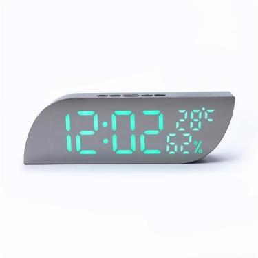 Imagem de Display digital de espelho LED com despertador com temperatura - yiwei