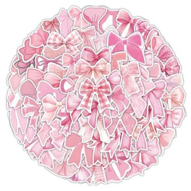 Imagem de Adesivos, gravata borboleta rosa, 50 peças, lindo e estético, laço de 