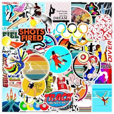 Imagem de Conjunto de adesivos de vinil à prova d'água, decalques esportivos, 50